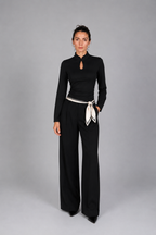Chinese Neck Top - Black