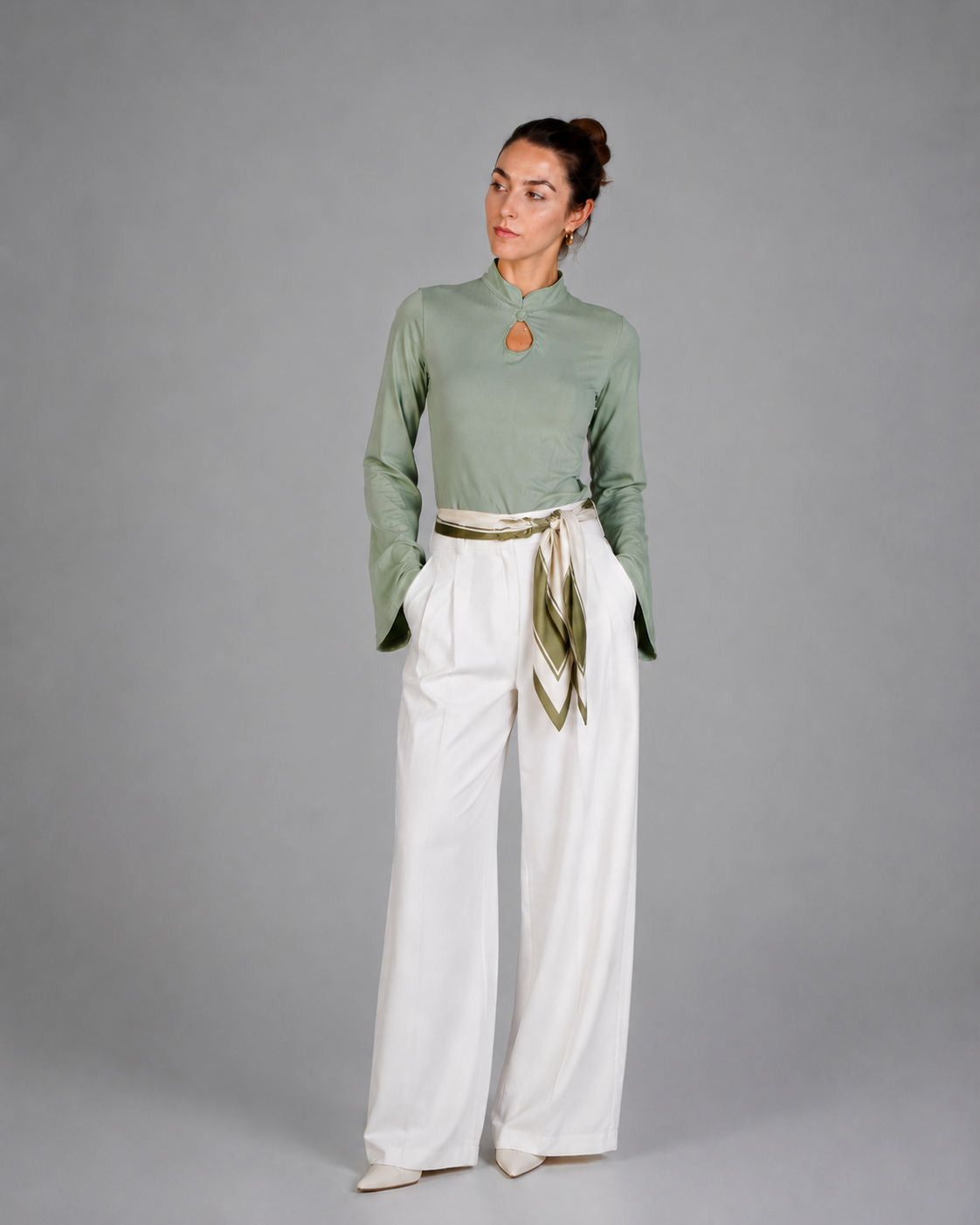 Chinese Neck Top - Mint