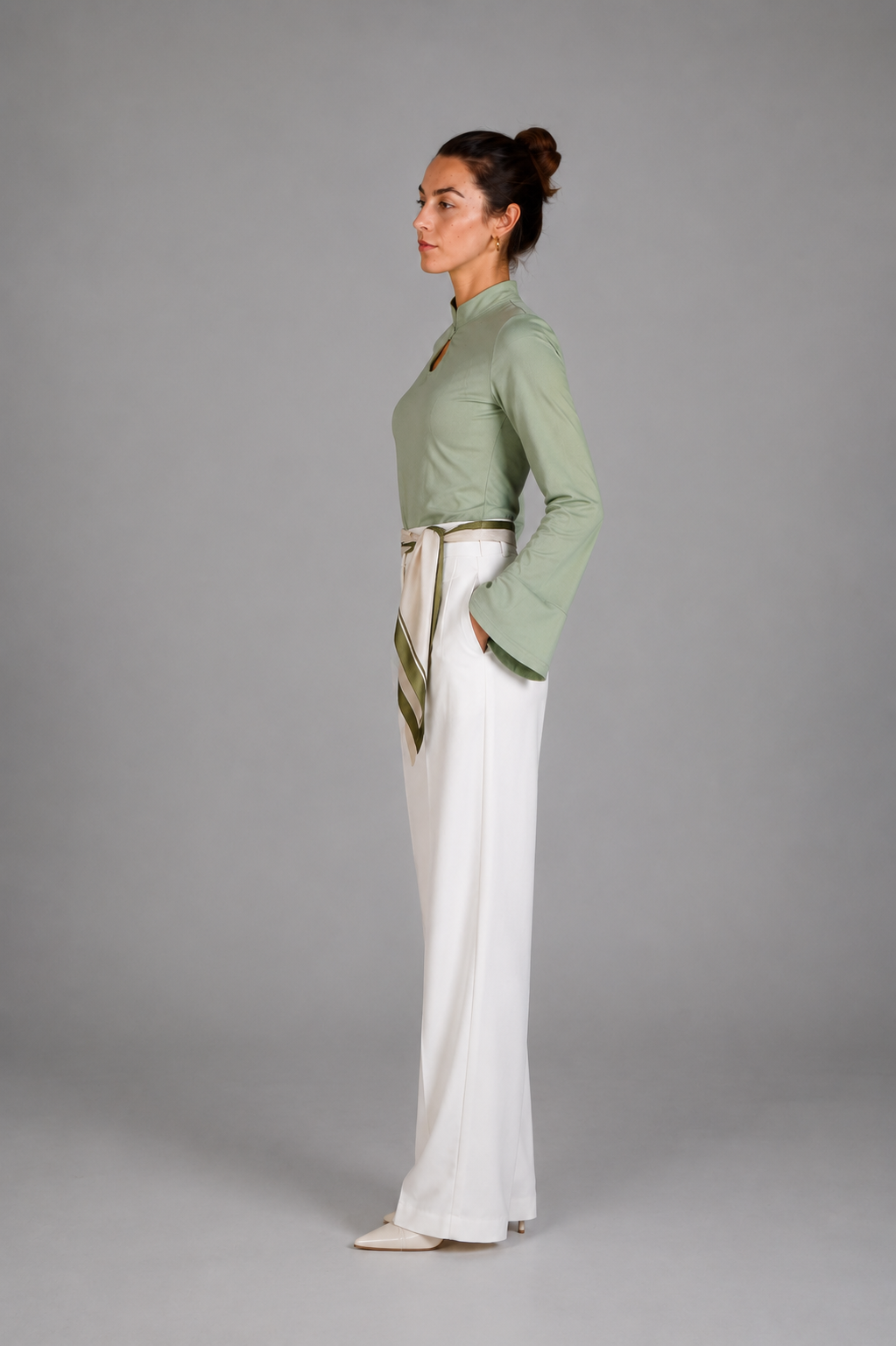 Chinese Neck Top - Mint