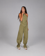 Adjustable Linen Top - Olive