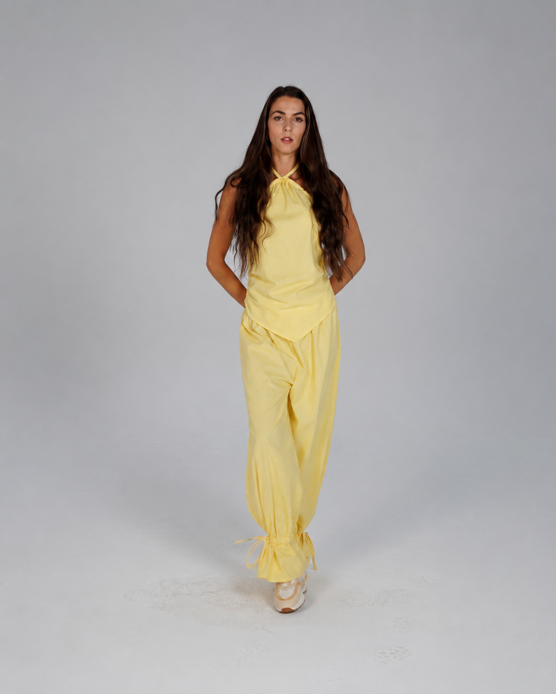 Adjustable Linen Top - Yellow