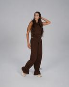 Adjustable Linen Pants - Brown