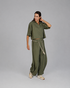 Linen Top - Olive