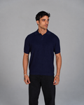 Knitted Polo - Navy