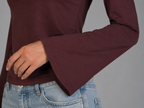 Chinese Neck Top - Brown