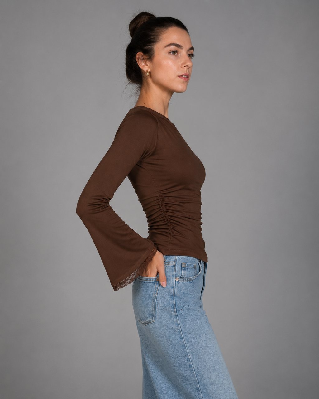 Long Sleeve Top - Brown