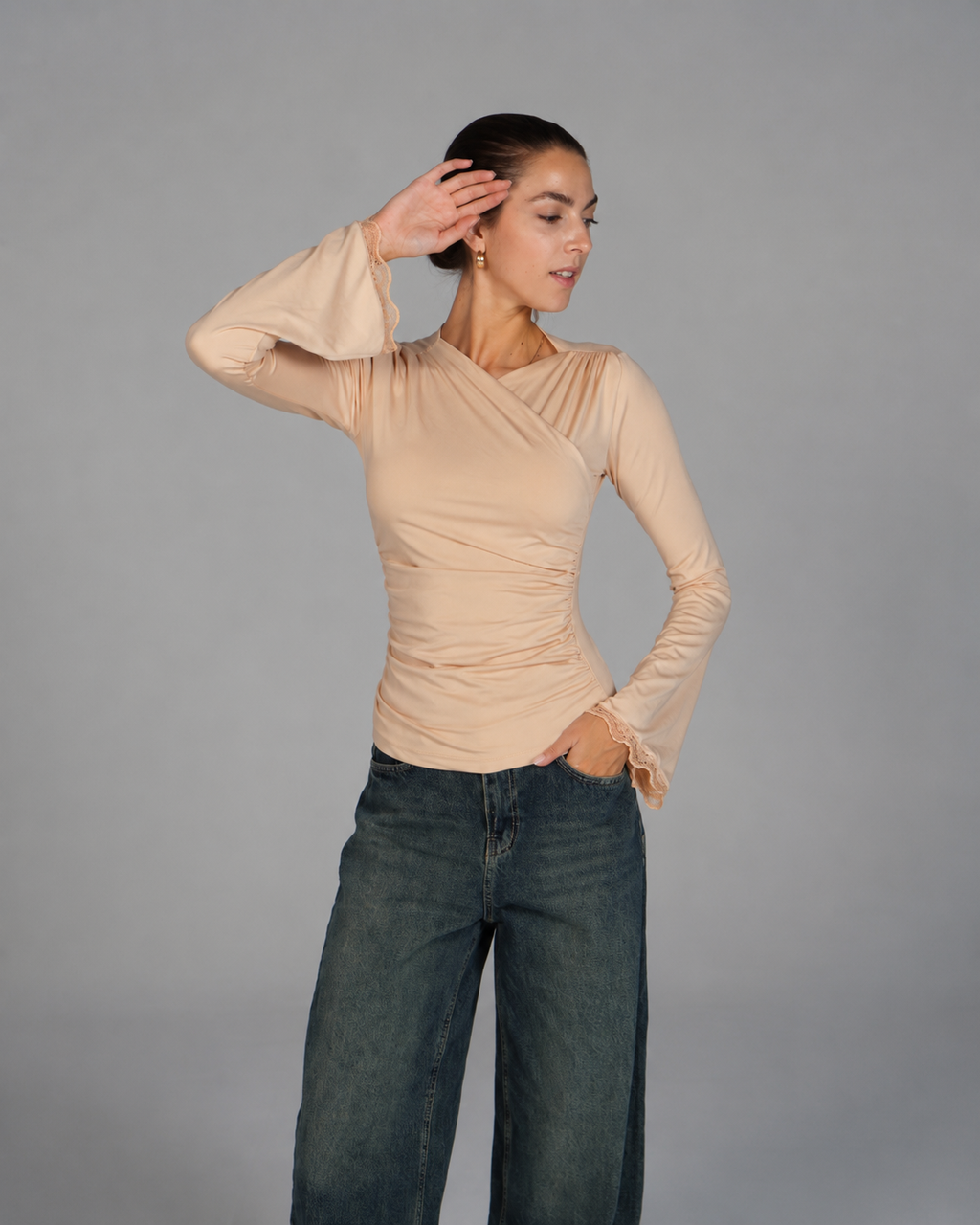 Long Sleeve Top - Beige