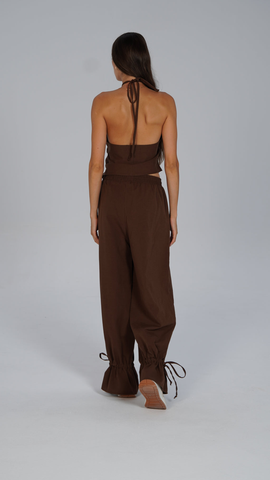 Adjustable Linen Top - Brown