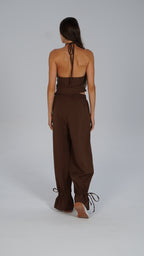 Adjustable Linen Top - Brown