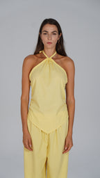Adjustable Linen Top - Yellow
