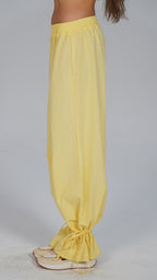 Adjustable Linen Pants - Yellow