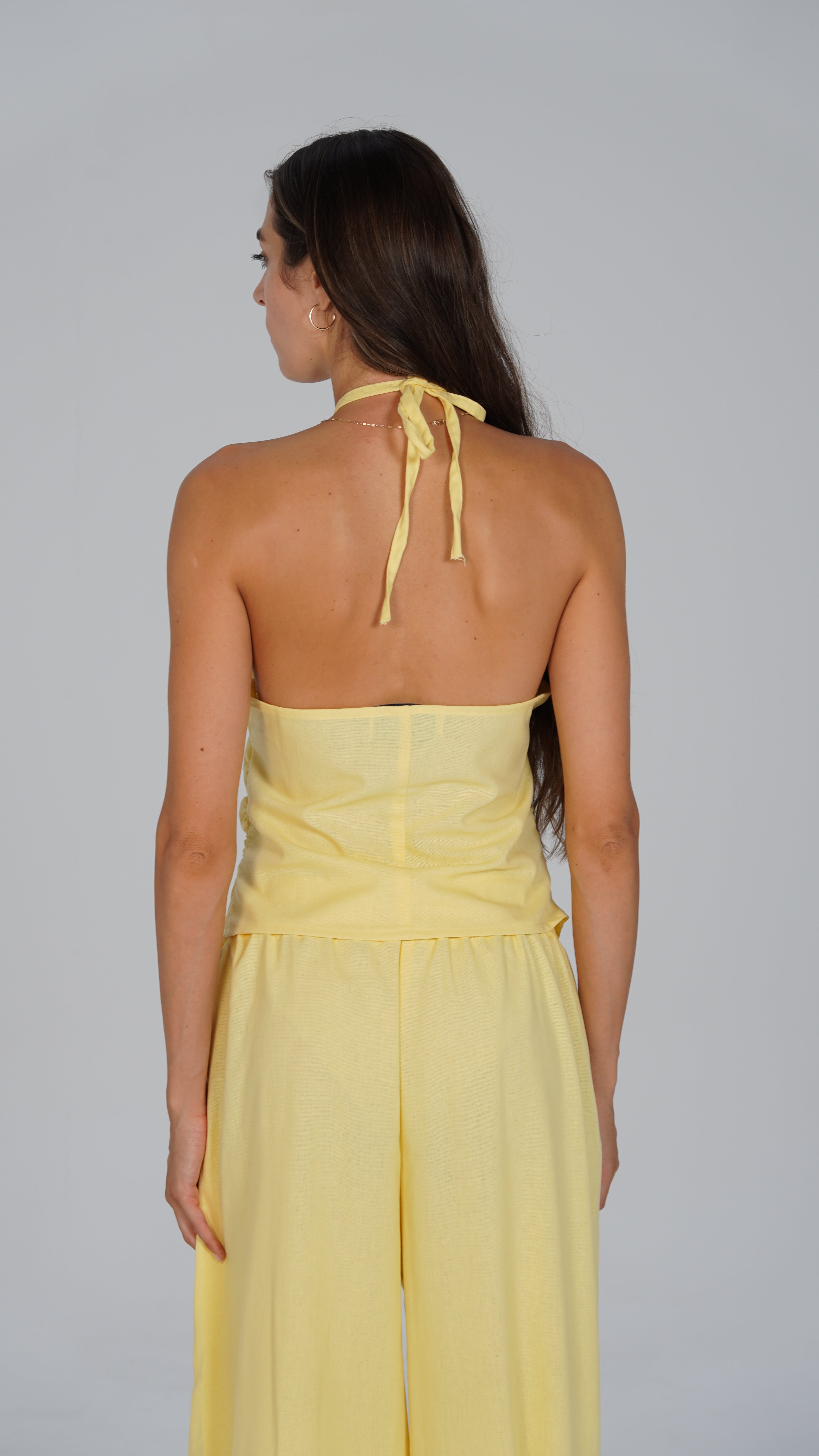 Adjustable Linen Top - Yellow