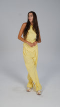 Adjustable Linen Pants - Yellow