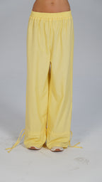 Adjustable Linen Pants - Yellow