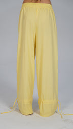 Adjustable Linen Pants - Yellow