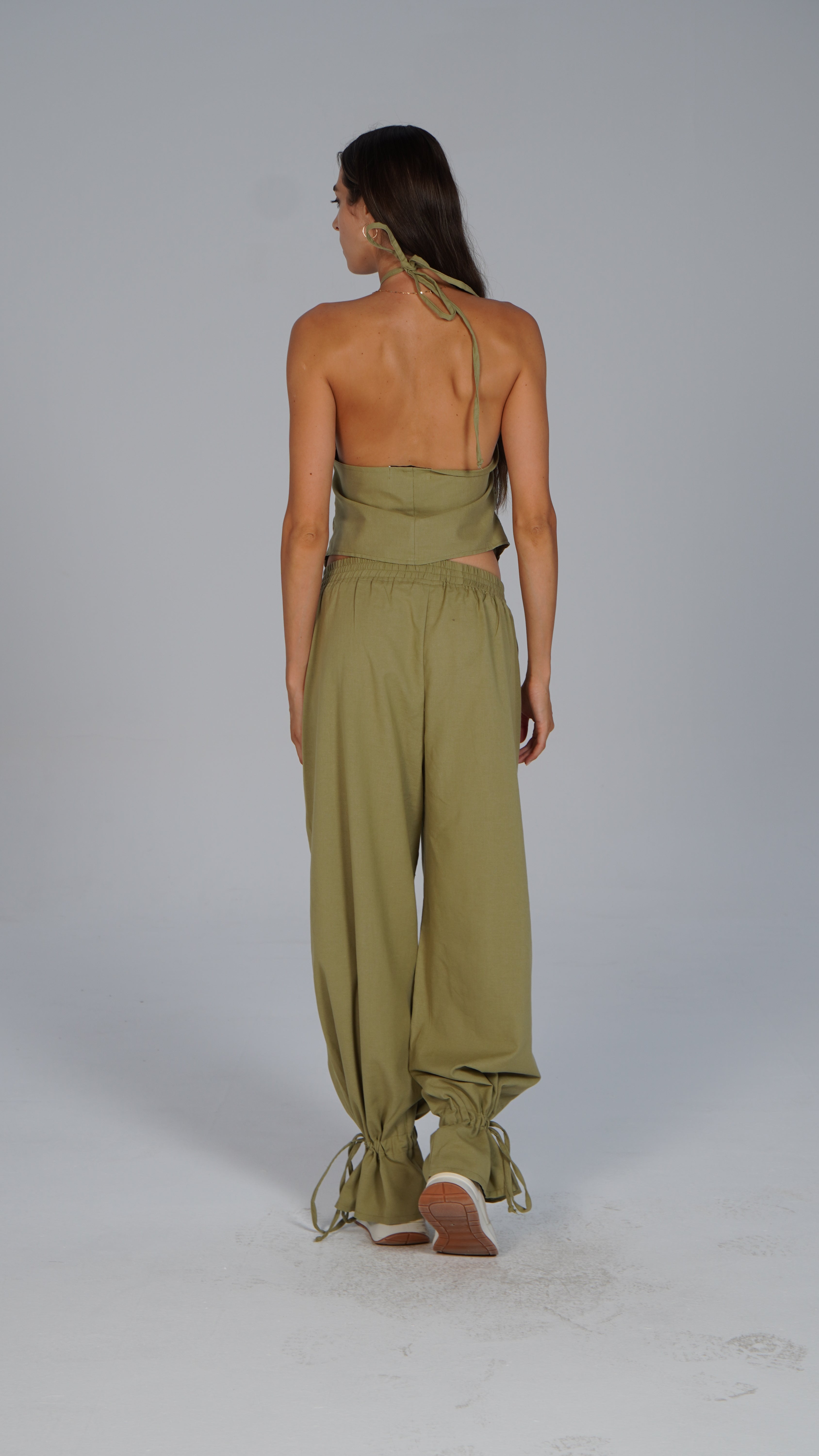Adjustable Linen Top - Olive