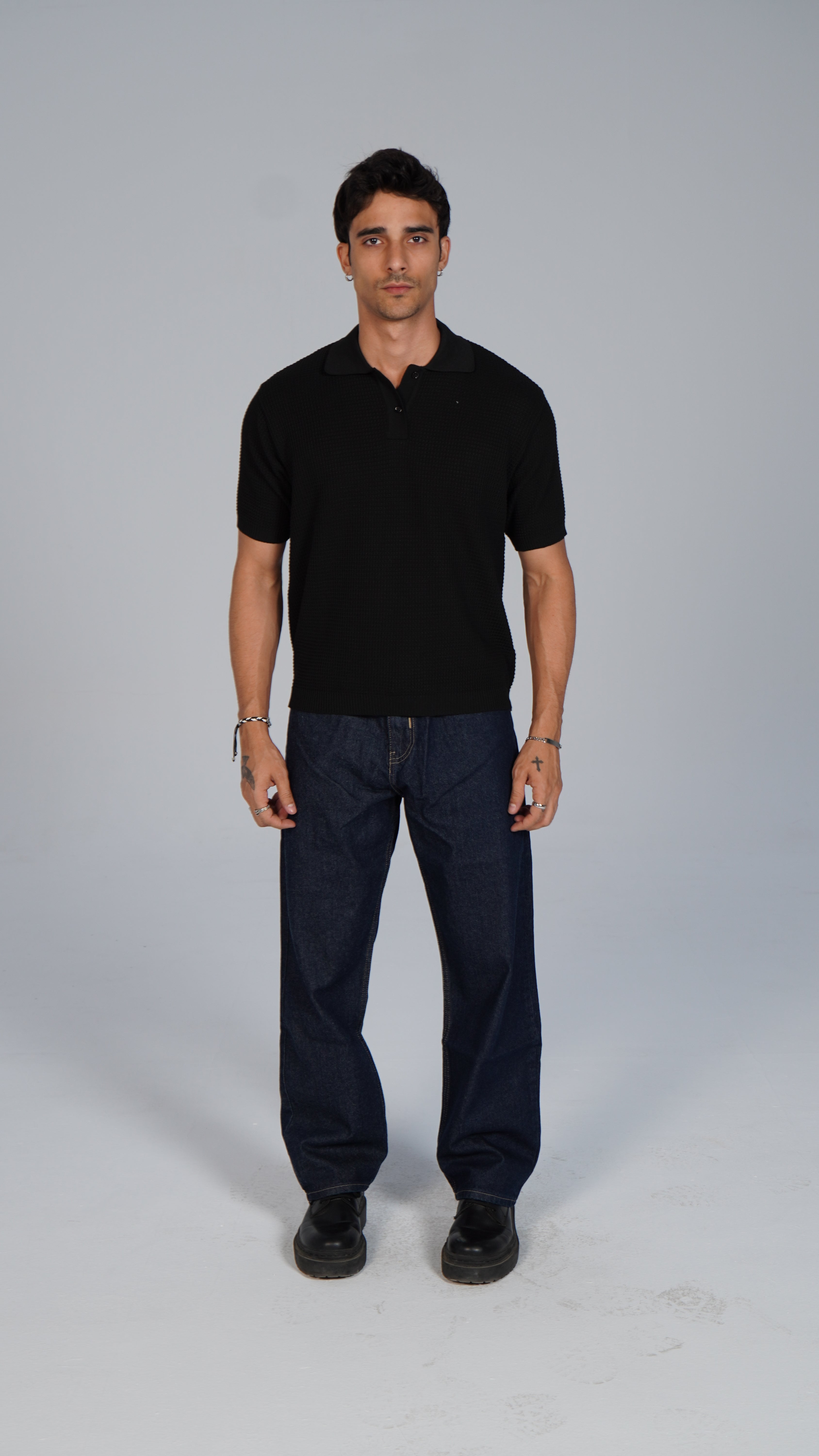 Knitted Polo - Black