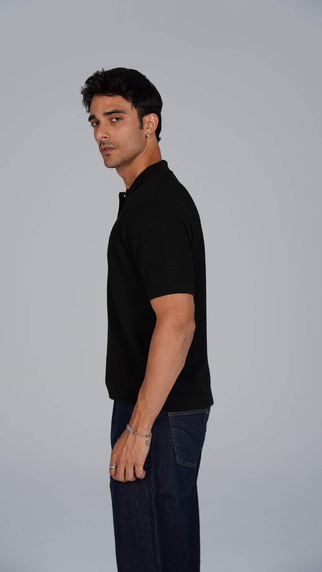 Knitted Polo - Black