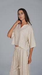 Linen Top - Beige