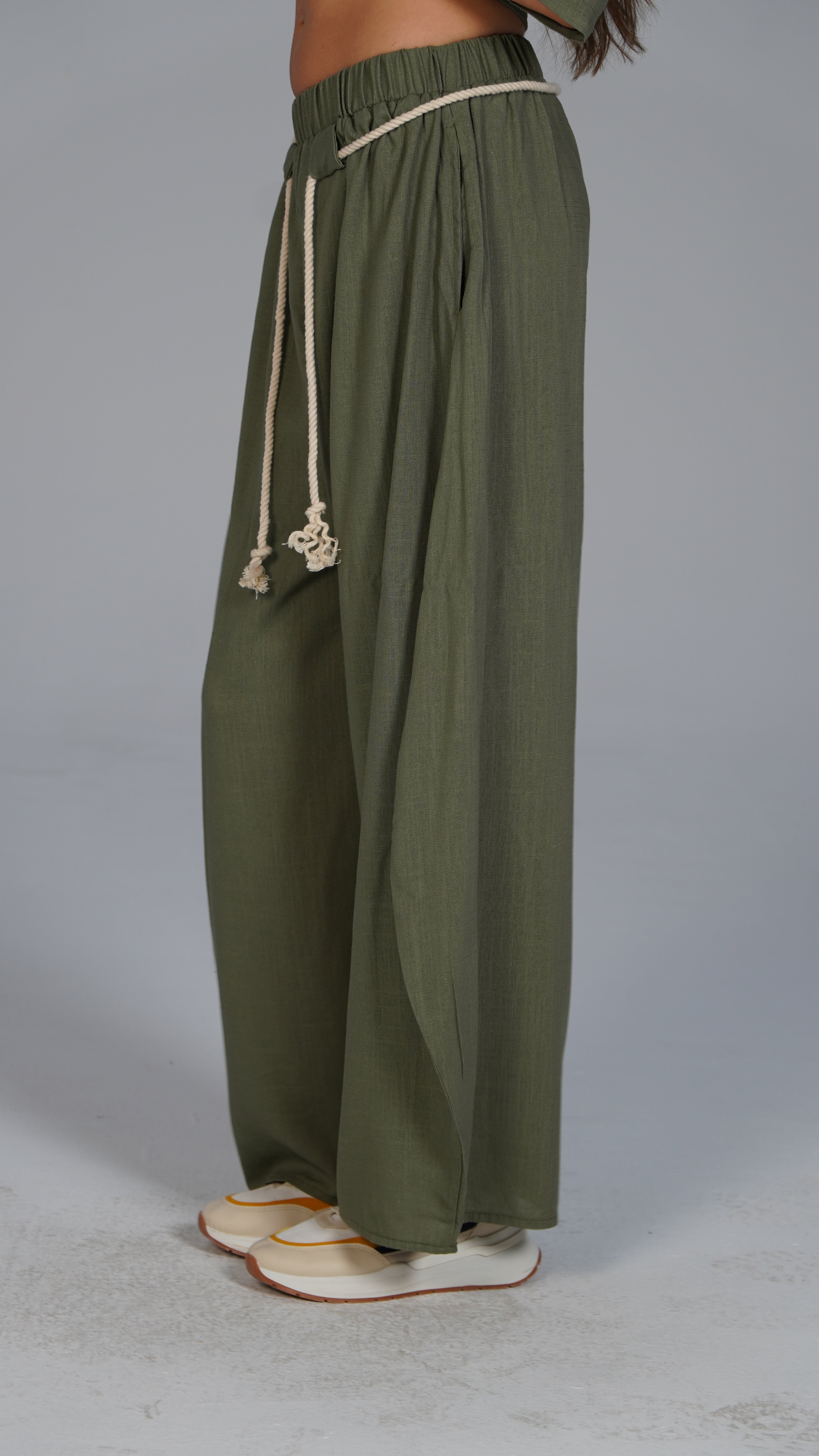Linen Pants - Olive