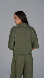 Linen Top - Olive