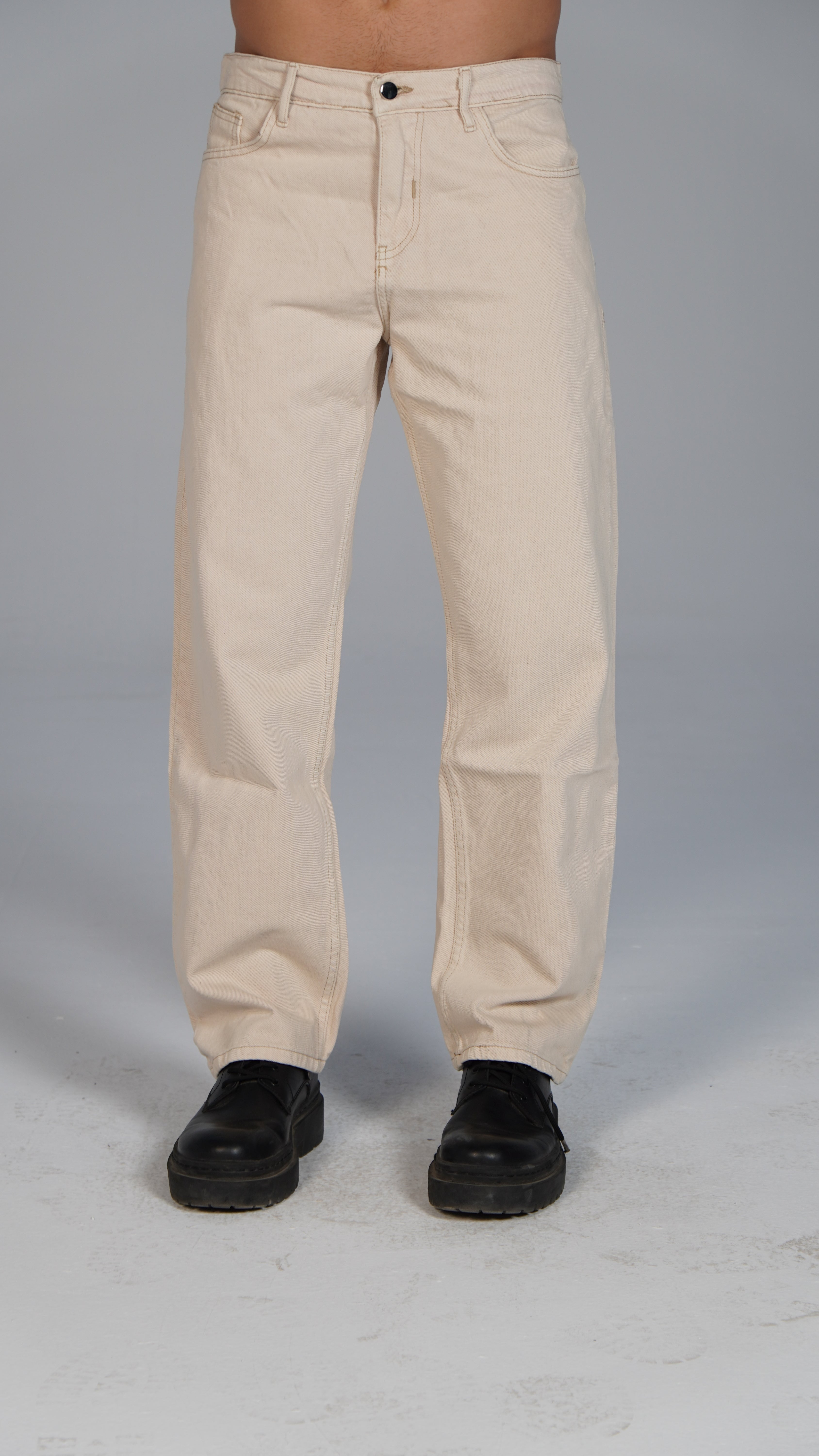 Straight Fit Denim - Beige