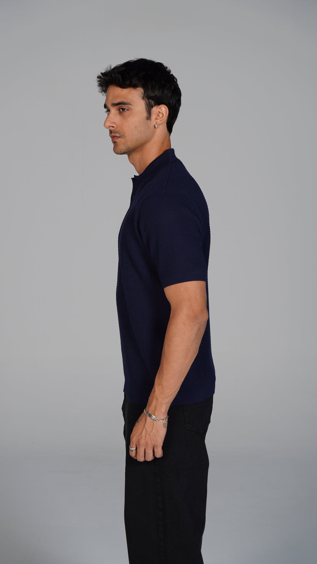 Knitted Polo - Navy