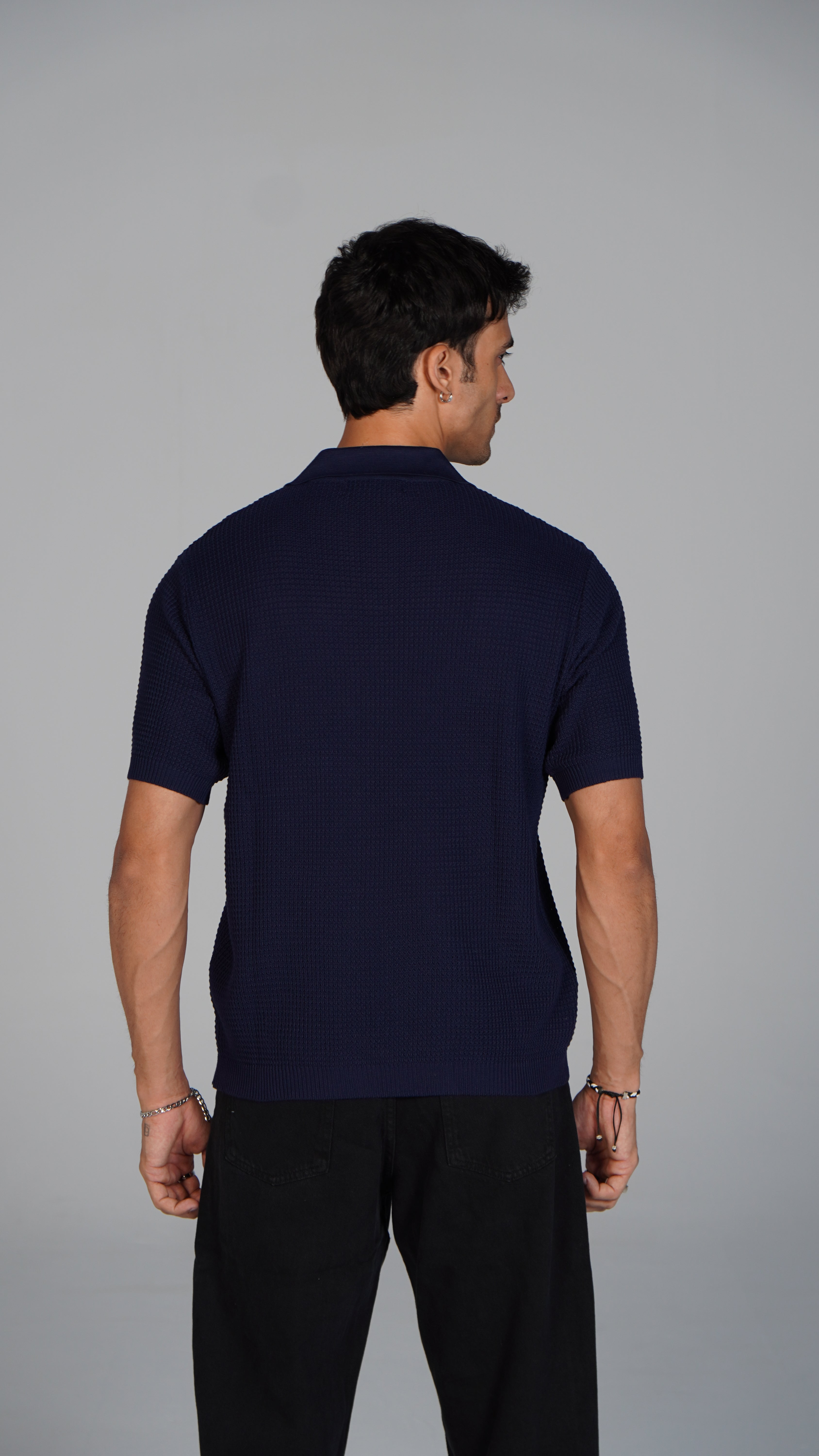Knitted Polo - Navy