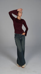 Long Sleeve Top - Burgundy