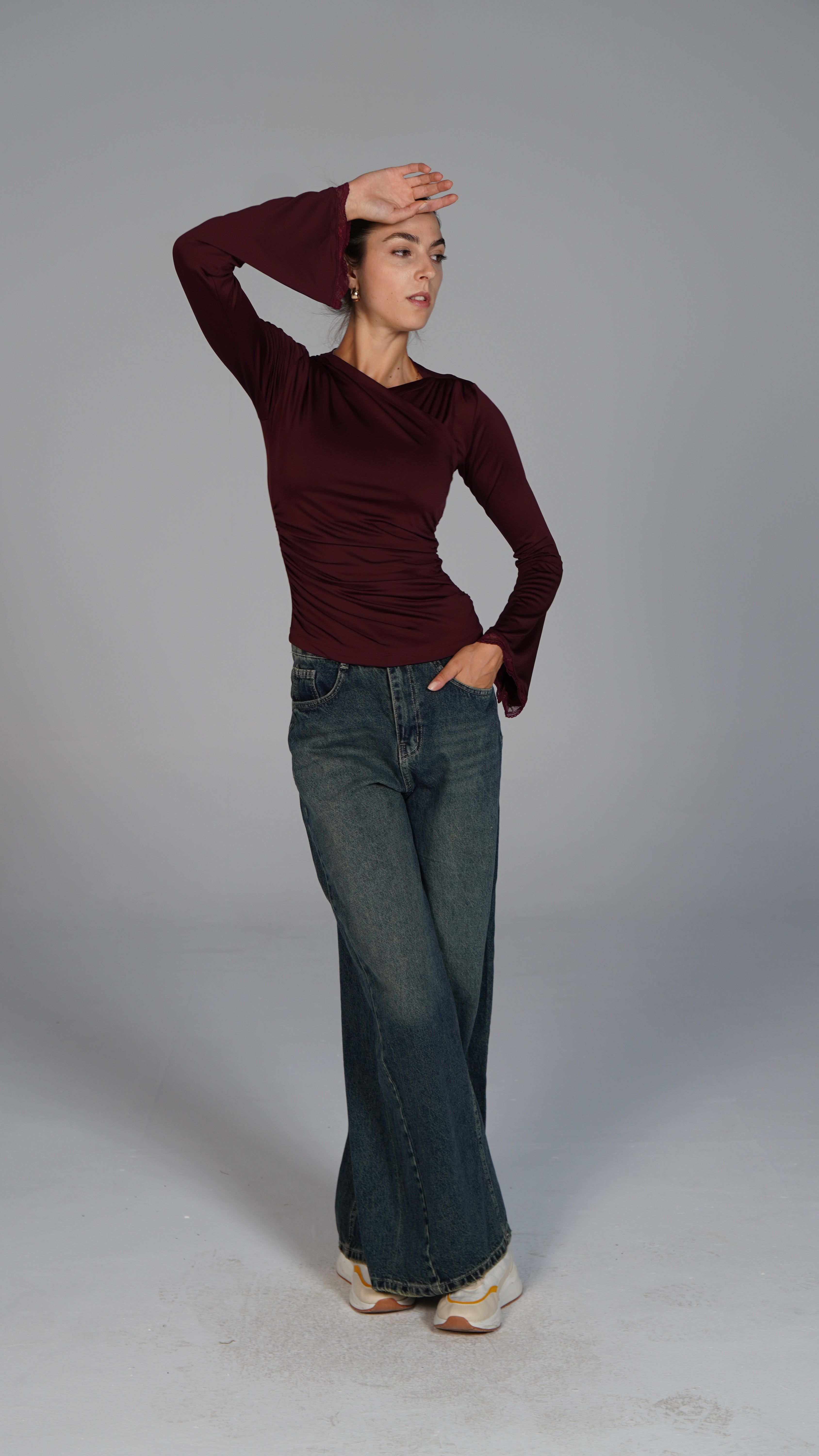 Long Sleeve Top - Burgundy