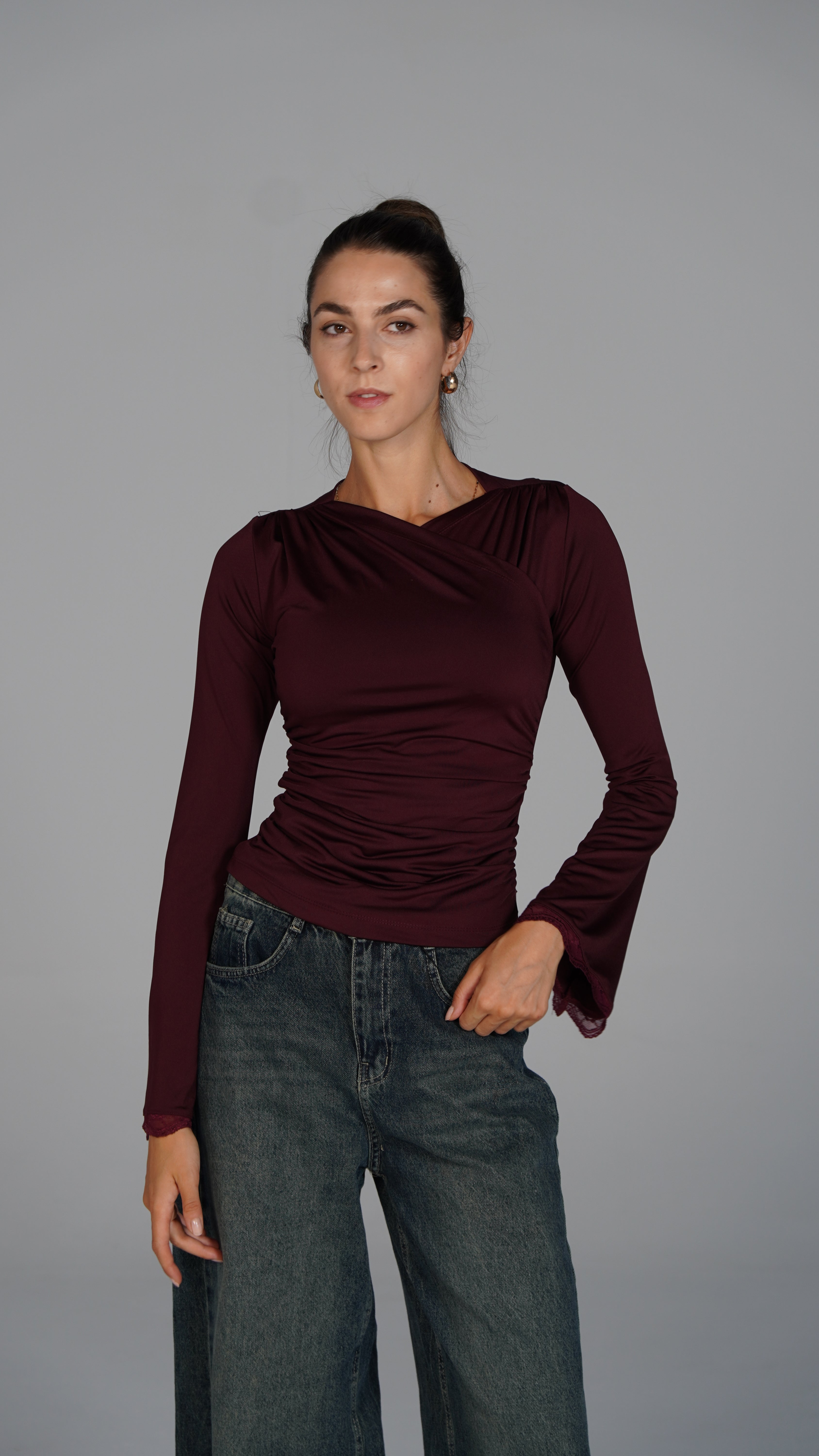 Long Sleeve Top - Burgundy