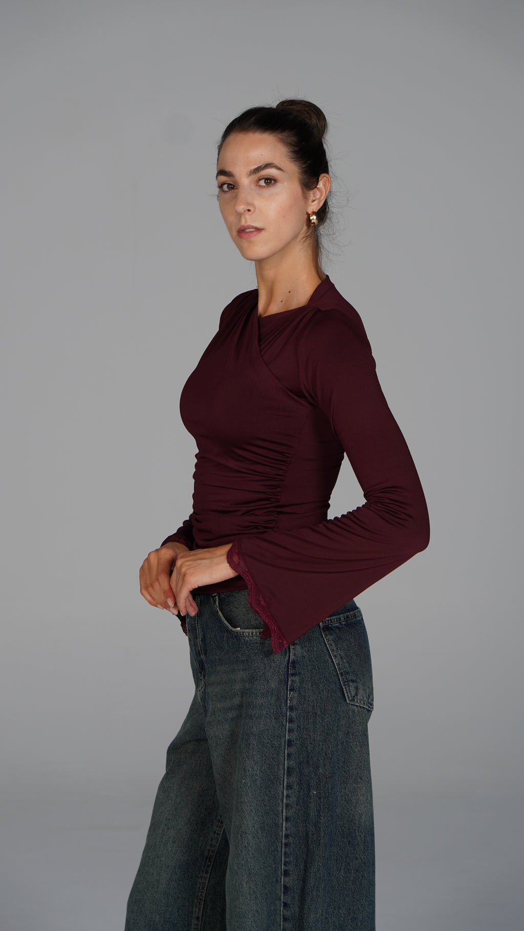 Long Sleeve Top - Burgundy