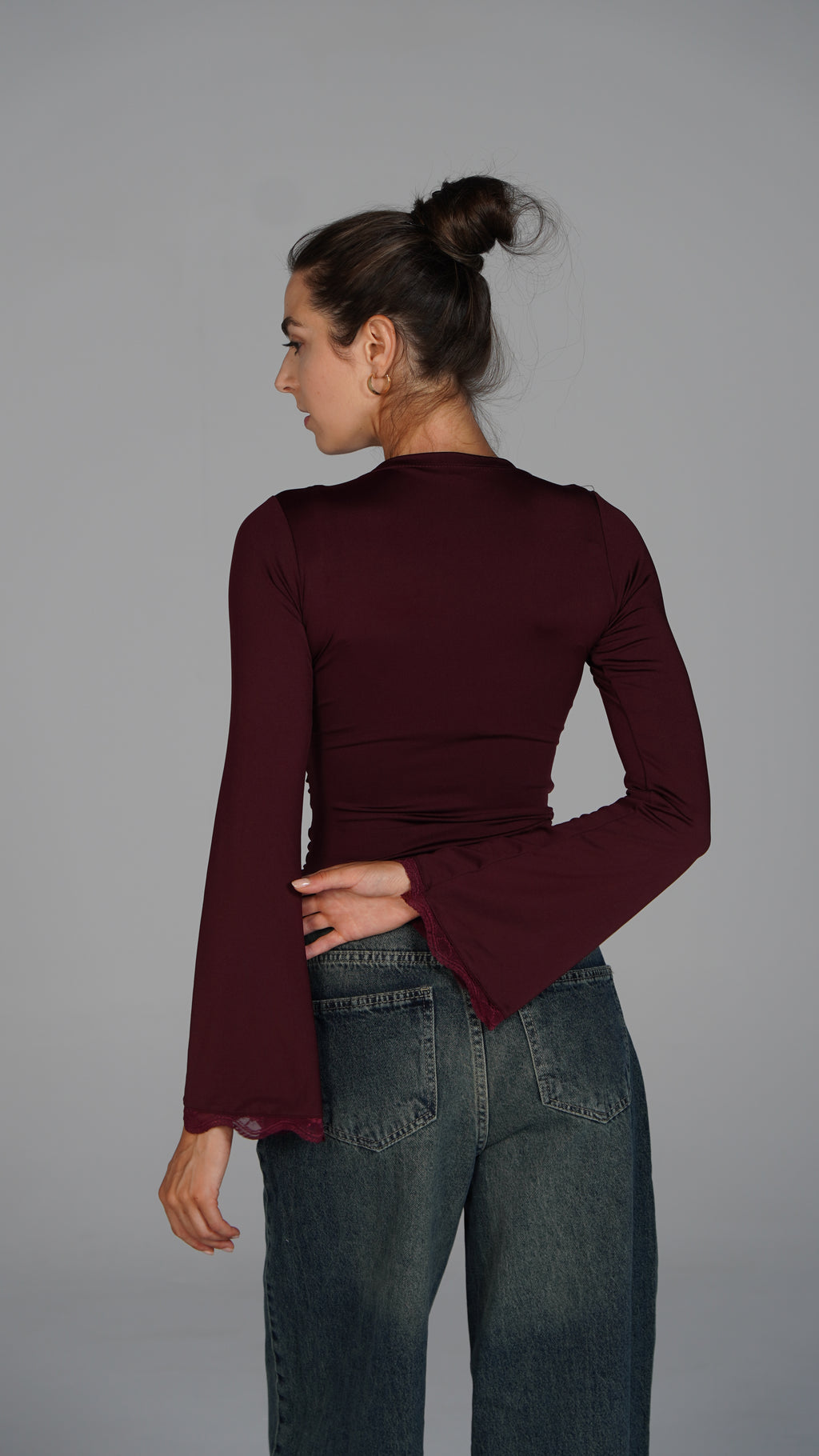 Long Sleeve Top - Burgundy