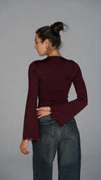 Long Sleeve Top - Burgundy