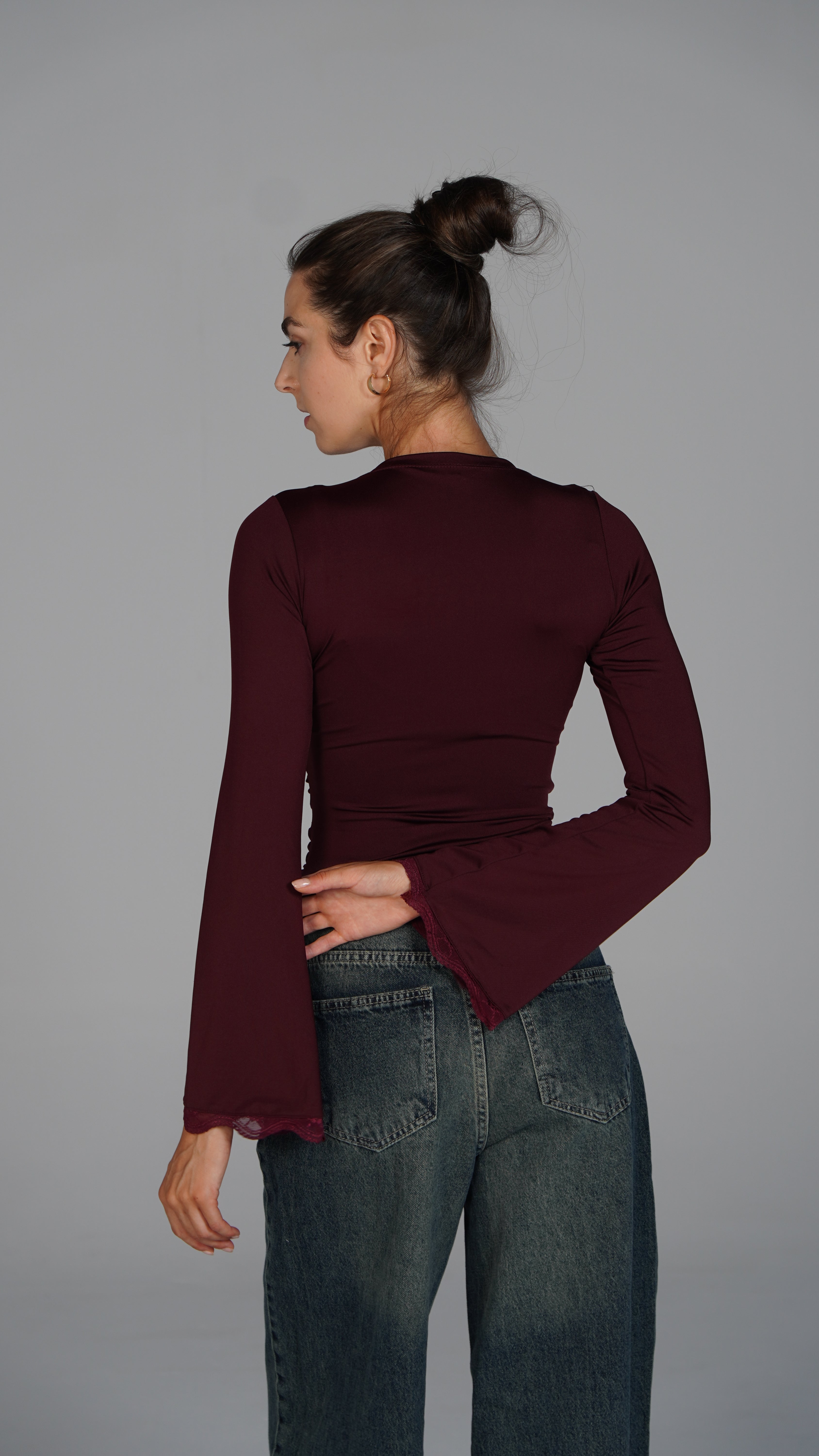 Long Sleeve Top - Burgundy