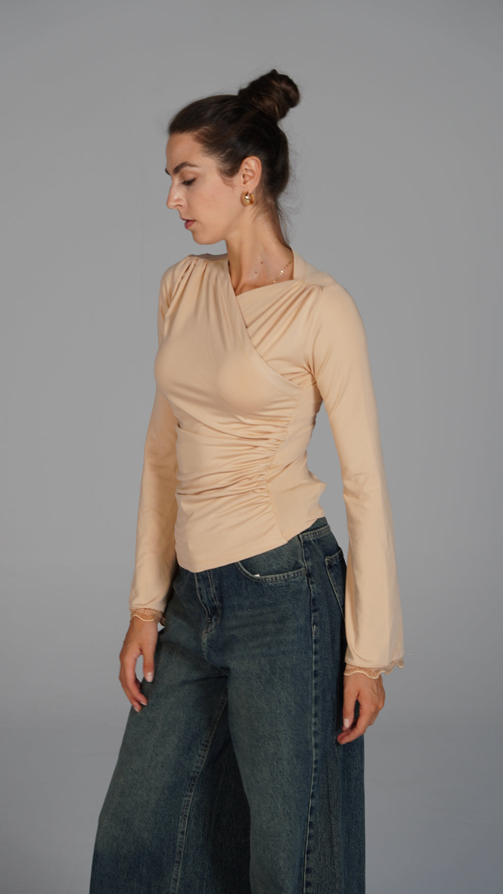 Long Sleeve Top - Beige
