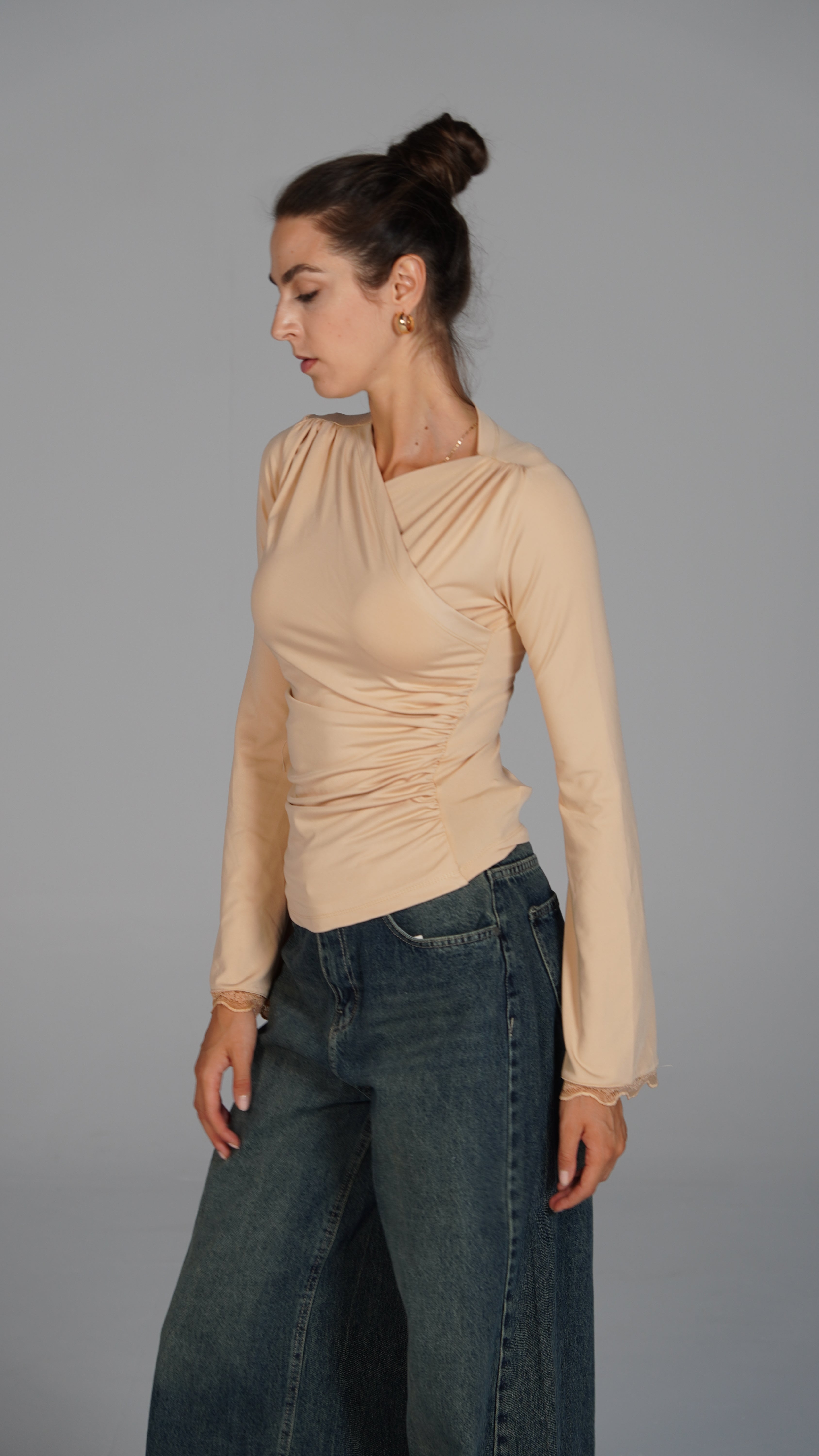 Long Sleeve Top - Beige