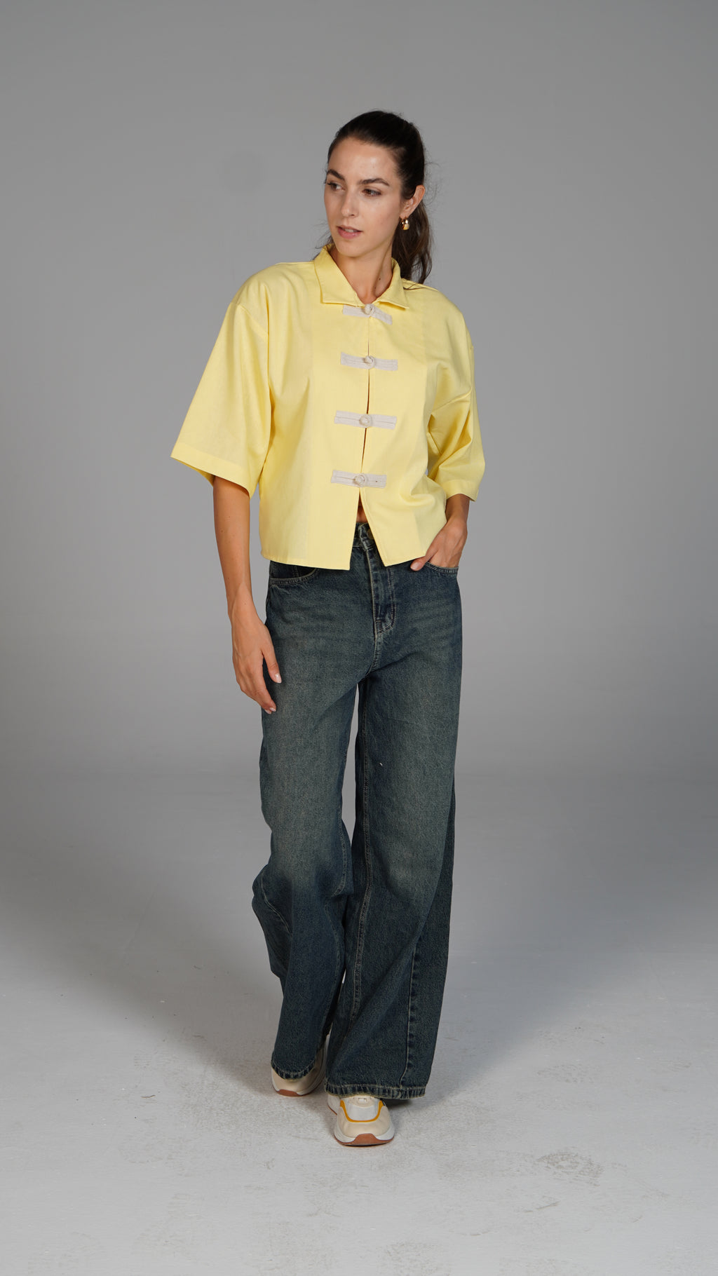 Cropped Blouse - Yellow